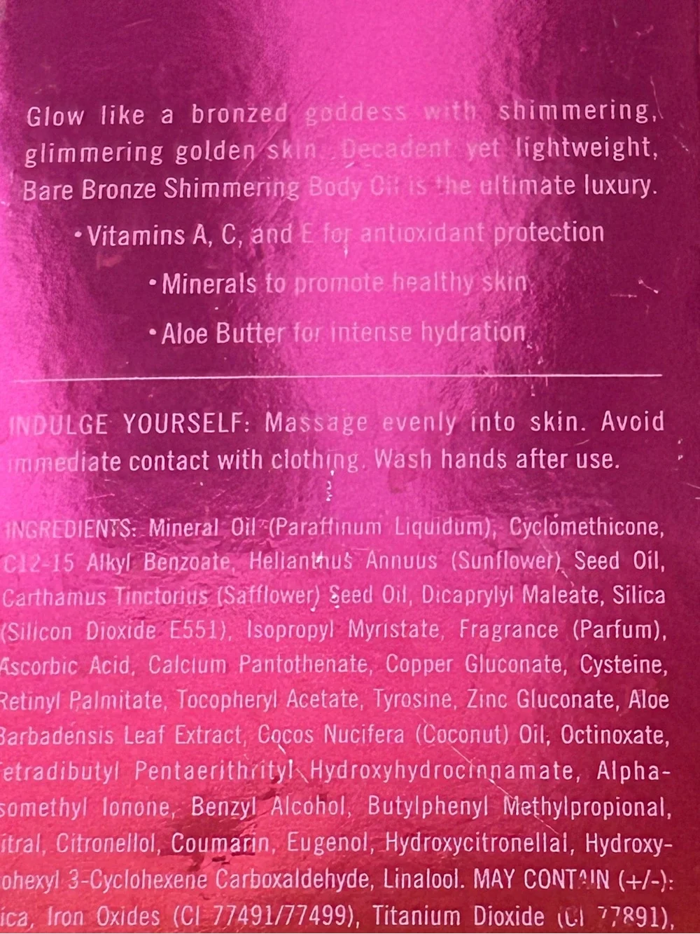 New Unopened Victoria's Secret Bare Bronze Glow Shimmering Body Oil